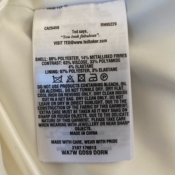 NWT Ted Baker Dorn patchwork bodycon sleeved dress - Ted Baker size 1/US size 4 - Picture 14 of 16